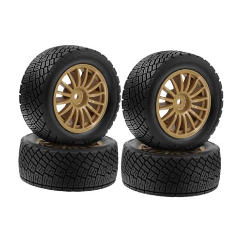 TTETTZ 4 Stück Rc Reifen Hochwertige Nylon Bereifung für 1/10 Rc Auto Zubehör Leicht zu Installieren für Modell Und Abenteuer, Braun von TTETTZ