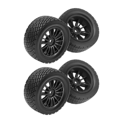 TTETTZ 4 Stück Rc Reifen Hochwertige Nylon Bereifung für 1/10 Rc Auto Zubehör Leicht zu Installieren für Modell Und Abenteuer, Schwarz von TTETTZ