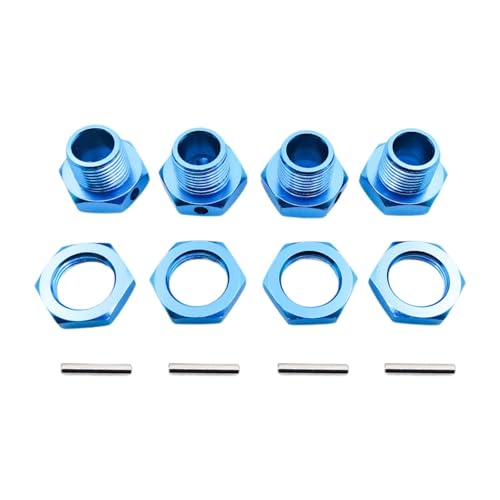 TTETTZ 4PCS RC HEX Hubs Antriebsadapter Sppare Teil Modell Auto Teil RC Car M17 Zubehör erweiterte DIY 1: 8 -Waagenräder Sechser, Blau von TTETTZ