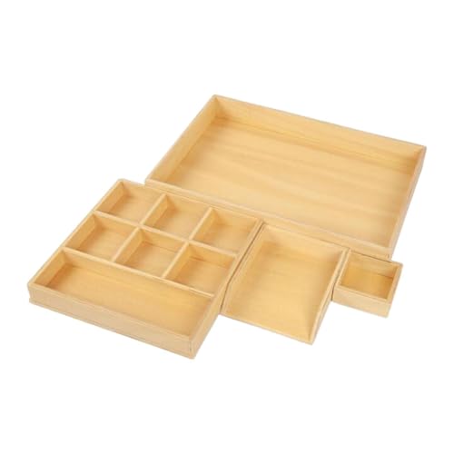 TTETTZ 4X Holz Lehrmittel Box Mehrzweck Rechteckig Tablett von TTETTZ