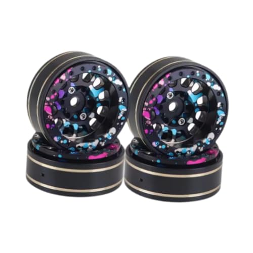 TTETTZ 4X RC Beadlock Wheels Metallfelgen für 1:18 1:24 RC SCX24 Fahrzeuge RC Car von TTETTZ
