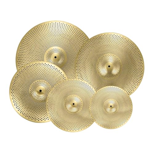 TTETTZ 5 Stück Becken Set für Anfänger mit 14 Hi Hat, 16 Crash, 18 Rash Und 20 Ride für Proben, Gelb TTETTZ 5 Stück Becken Set für Anfänger mit 14 Hi Hat, 16 Crash, 18 Rash Und 20 Ride für Proben, Gelb von TTETTZ