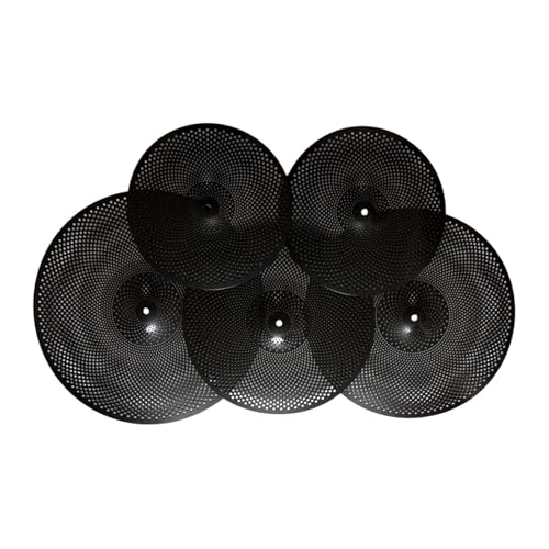 TTETTZ 5 Stück Becken Set für Anfänger mit 14 Hi Hat, 16 Crash, 18 Rash Und 20 Ride für Proben, Schwarz TTETTZ 5 Stück Becken Set für Anfänger mit 14 Hi Hat, 16 Crash, 18 Rash Und 20 Ride für Proben, Schwarz von TTETTZ