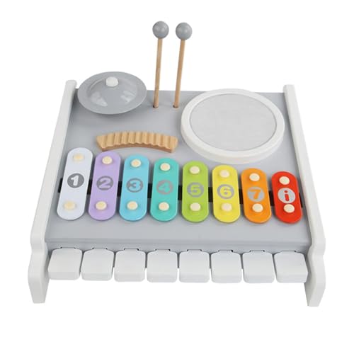 TTETTZ 5 in 1 Kleinkinder Klavier Trommel Musik Spielzeug Kit Metall Becken Holz Rahmen Leichte für TTETTZ 5 in 1 Kleinkinder Klavier Trommel Musik Spielzeug Kit Metall Becken Holz Rahmen Leichte für von TTETTZ