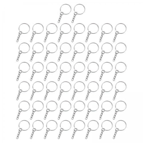 TTETTZ 5X 50x Keyrings mit Kette 1 25 Mm Schlüsselkettenringe Setzen Silber von TTETTZ