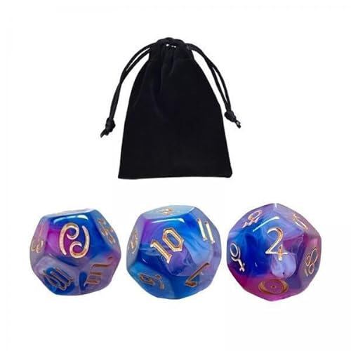 TTETTZ 5x3pcs 12 Seitige Astrologiezeichen Würfel, Sternbild mit Tasche für Cafe Tabletop Spiele TTETTZ 5x3pcs 12 Seitige Astrologiezeichen Würfel, Sternbild mit Tasche für Cafe Tabletop Spiele von TTETTZ