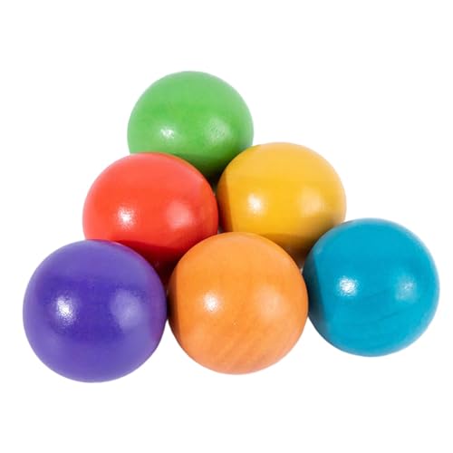 TTETTZ 6Pcs Regenbogen Holz Kugeln Farbe Sortierung für Kleinkinder Kinder Geburtstag Geschenke von TTETTZ