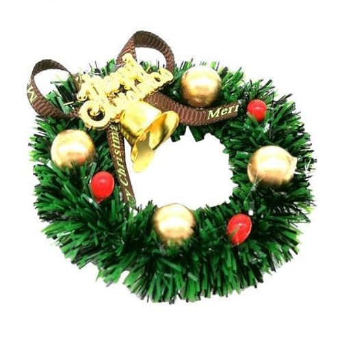 TTETTZ 6X Dolls House Miniatur Weihnachtskranz Frohe Weihnachten Ornamente Dekorieren Spielzeug von TTETTZ