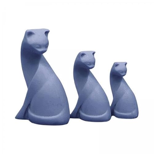 TTETTZ 6X Kleine Katzenfigur Sammlung Set Miniatur Spielzeug Zum Dunkelblau von TTETTZ