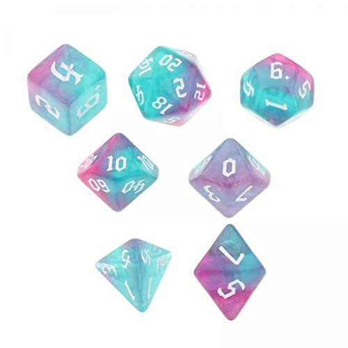TTETTZ 6x7 Stück Multi Faceted Würfel Set Tisch Spiele Party Requisiten Pädagogisches Spielzeug Grün Und Lila von TTETTZ
