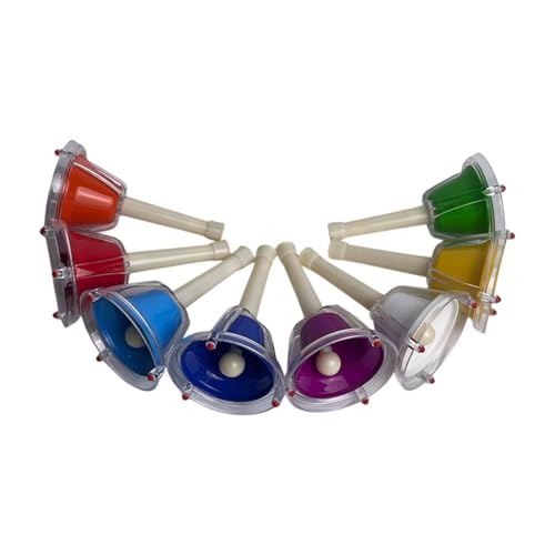 TTETTZ 8 Stück Musical Glocken Tragbare Bunte Handbells für Party Hochzeit Erwachsene TTETTZ 8 Stück Musical Glocken Tragbare Bunte Handbells für Party Hochzeit Erwachsene von TTETTZ