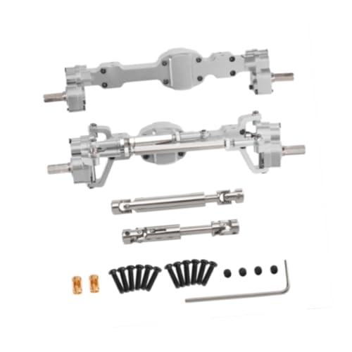 TTETTZ Achse 1/10 RC Modellauto Vorder Und Hinterachse Set Metall Ersatzteile Montagezubehör Langlebige Konstruktion für Crawler Fans Technikbegeisterte, Silber von TTETTZ