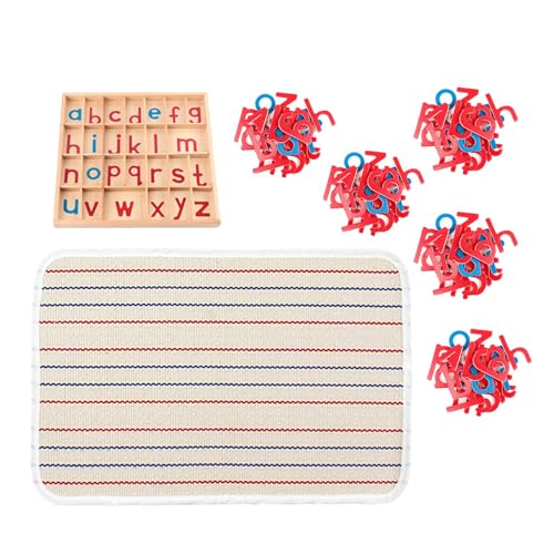 TTETTZ Bewegliches Alphabet, Holzbuchstaben Zum Schreiben mit Box, Buchstabenmatten, Sprachobjekte für Mädchen, Jungen, Kindergeschenke, 5 Pakete Buchstaben von TTETTZ
