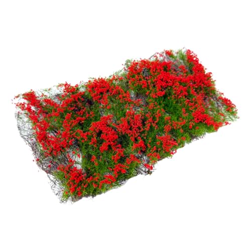 TTETTZ Blumenhaufen, Grasbüschel, Künstlich, Tieflandsträucher, Büschelblumenvegetationsgruppe für Geländebahn Landschaftsdioramen, Rot von TTETTZ