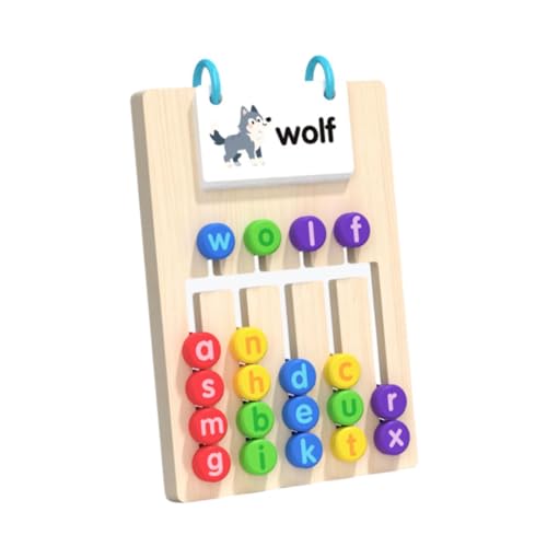 TTETTZ Buchstabenpuzzles mit Lernkarten, Holzbuchstabierspiel für Kinder Im Kindergarten von TTETTZ