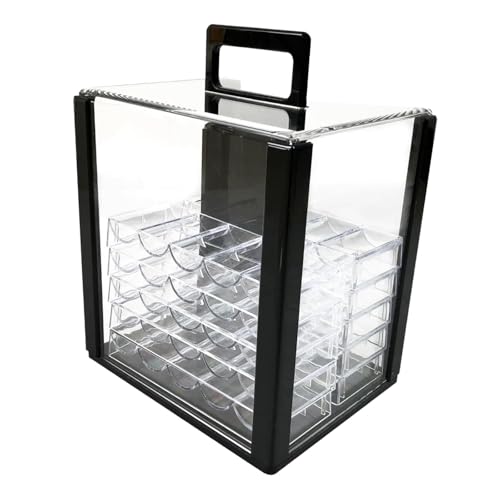 TTETTZ Chipkoffer Chipträger Chipbehälter Aufbewahrungsbox Als Leerer Transparenter Kasten mit Griff für 1000 Chips für Spieleabende zu Hause, mit 40-mm-tabletts TTETTZ Chipkoffer Chipträger Chipbehälter Aufbewahrungsbox Als Leerer Transparenter Kasten mit Griff für 1000 Chips für Spieleabende zu Hause, mit 40-mm-tabletts von TTETTZ