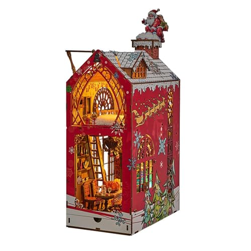 TTETTZ DIY Weihnachts Buchstützen Kits, DIY Buchstützen Set, DIY Miniaturhaus, 3D Holzpuzzle TTETTZ DIY Weihnachts Buchstützen Kits, DIY Buchstützen Set, DIY Miniaturhaus, 3D Holzpuzzle von TTETTZ