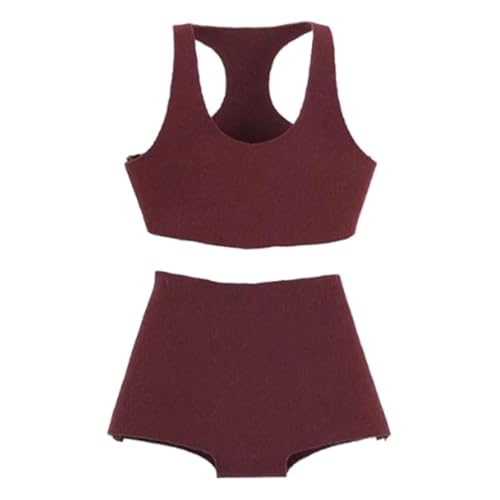 TTETTZ Damenmode Im Maßstab 1:6, ärmellose Weste Und Boxershorts für Puppen, Dunkelrot TTETTZ Damenmode Im Maßstab 1:6, ärmellose Weste Und Boxershorts für Puppen, Dunkelrot von TTETTZ