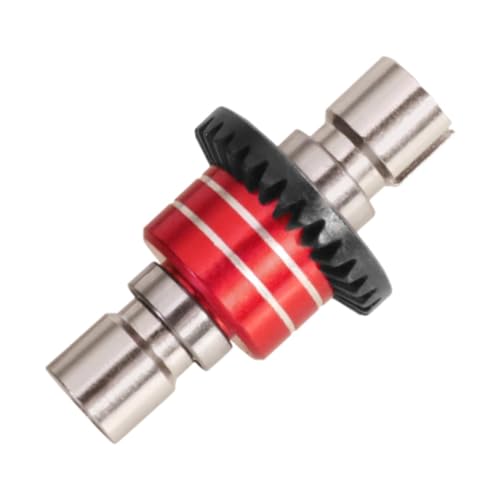 TTETTZ Differential für RC Autos, Metallzahnrad Zubehör für 1/14 1/16 Skala 14303 14210 16208, Rot von TTETTZ