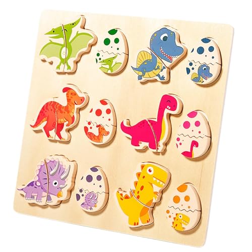 TTETTZ Dinosaurier Puzzles Aus Holz, Tragbares Dinosaurier Spielzeug für Vorschulbabys, Jungen Und Mädchen TTETTZ Dinosaurier Puzzles Aus Holz, Tragbares Dinosaurier Spielzeug für Vorschulbabys, Jungen Und Mädchen von TTETTZ