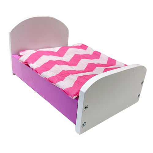 TTETTZ Dollhouse Miniaturbett mit Kissen Und Decke für Spielzeugdekoration, Lila TTETTZ Dollhouse Miniaturbett mit Kissen Und Decke für Spielzeugdekoration, Lila von TTETTZ