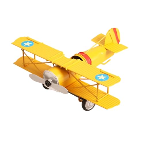 TTETTZ Flugzeugmodell Aus Eisen, Hubschraubermodell, Spielzeug für Die Wohnung, Gelb von TTETTZ