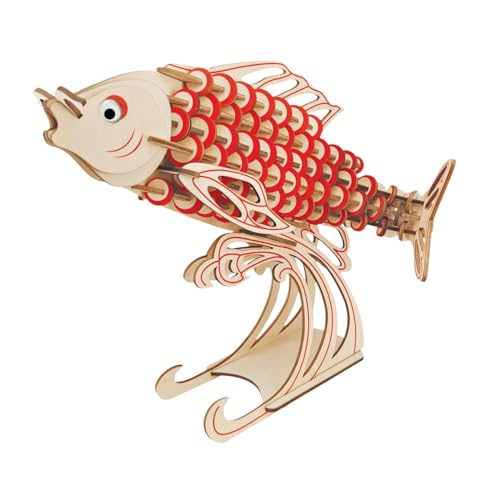 TTETTZ Holz 3D Puzzle Fisch Modell (156 Stück) für Freunde Desktop Ornament Kinder von TTETTZ