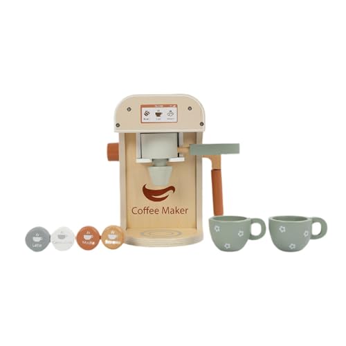 TTETTZ Holz Kaffeemaschine Set Rollenspiel Küche Zubehör Espressomaschine Spielset TTETTZ Holz Kaffeemaschine Set Rollenspiel Küche Zubehör Espressomaschine Spielset von TTETTZ