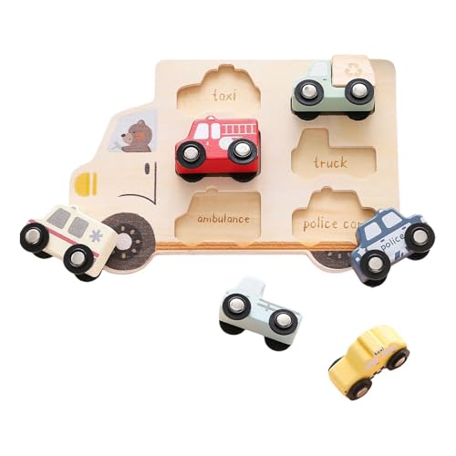 TTETTZ Holzfahrzeug Puzzle Aktivität, Montessori Spielzeug für Jungen, Mädchen, Kinder, Kleinkinder TTETTZ Holzfahrzeug Puzzle Aktivität, Montessori Spielzeug für Jungen, Mädchen, Kinder, Kleinkinder von TTETTZ