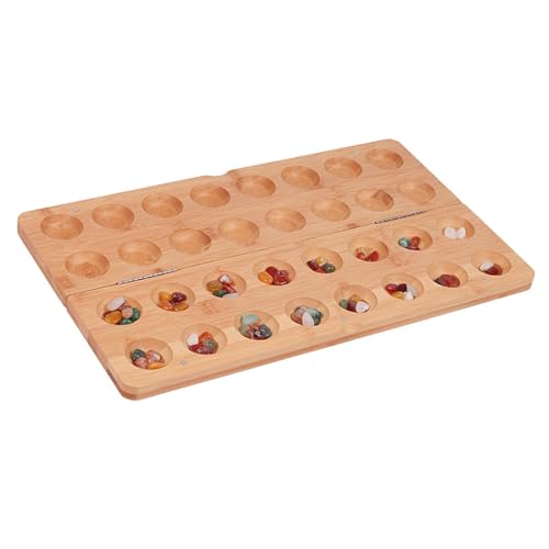 TTETTZ Holzfaltbares Mancala Brettspiel Tragbare 65 Perlen für Die Familie von Teenagern Party von TTETTZ