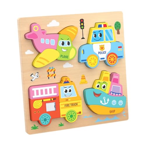 TTETTZ Holzpuzzle für Kleinkinder mit Formen Und Farben, Kognitive Entwicklungsspiele für 1 bis 3 Jahre, Verkehr TTETTZ Holzpuzzle für Kleinkinder mit Formen Und Farben, Kognitive Entwicklungsspiele für 1 bis 3 Jahre, Verkehr von TTETTZ