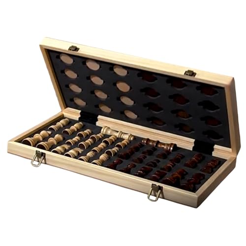 TTETTZ Holzschach Set Faltbares Schach Und Prüfer für Erwachsene Anfänger Kinder TTETTZ Holzschach Set Faltbares Schach Und Prüfer für Erwachsene Anfänger Kinder von TTETTZ