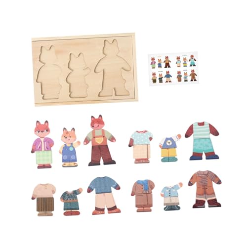 TTETTZ Holzspielzeug Bärenfamilie Anziehspiel Sortier Und Kombinationsspiel mit Verschiedenen Outfits für Vorschulkinder Und Kindergärten, Style A TTETTZ Holzspielzeug Bärenfamilie Anziehspiel Sortier Und Kombinationsspiel mit Verschiedenen Outfits für Vorschulkinder Und Kindergärten, Style A von TTETTZ