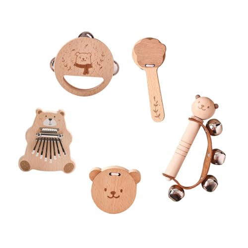 TTETTZ Holzspielzeug Klappern Set für Kinder Hand-Auge Koordination Musikspielzeug , 5 Stück TTETTZ Holzspielzeug Klappern Set für Kinder Hand-Auge Koordination Musikspielzeug , 5 Stück von TTETTZ