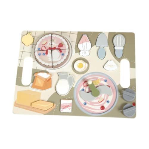 TTETTZ Holzspielzeug Set für Kinder, Küchenutensilien, Rollenspiel Und Schneideaktivitäten Ab 3 Jahren, Kuchen TTETTZ Holzspielzeug Set für Kinder, Küchenutensilien, Rollenspiel Und Schneideaktivitäten Ab 3 Jahren, Kuchen von TTETTZ