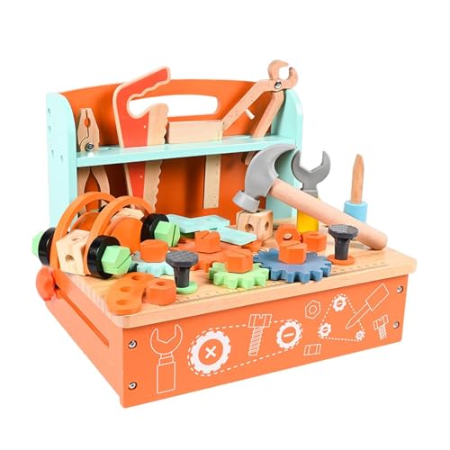 TTETTZ Holzwerkzeug Spielzeug, Schrauben Und Muttern, Set, Praktisch für Mädchen Und Jungen Im Alter von 3–6 Jahren, für Zuhause TTETTZ Holzwerkzeug Spielzeug, Schrauben Und Muttern, Set, Praktisch für Mädchen Und Jungen Im Alter von 3–6 Jahren, für Zuhause von TTETTZ