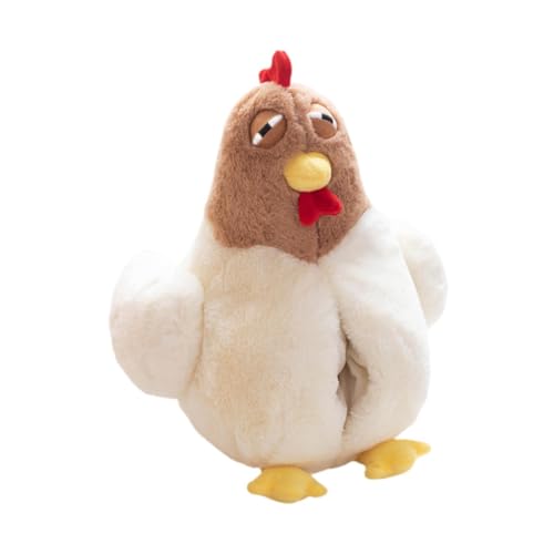 TTETTZ Hühnchen Plüschpuppe Gefülltes Tierkissen Als Geschenk für Kindergeburtstag Im Wohnzimmer, Weiß von TTETTZ
