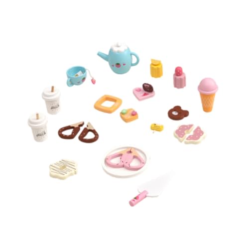 TTETTZ Kids Tea Party Set Rollenspiel Simulation Tee Set Dessert Cupcakes Kekse von TTETTZ