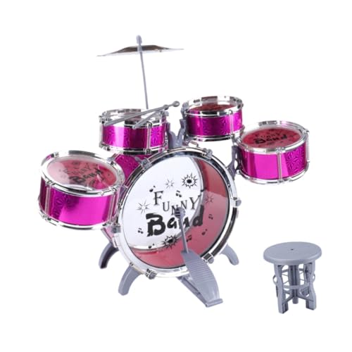 TTETTZ Kinder Schlagzeug für Anfänger, Percussion Set mit Hocker, Rhythmusspielzeug für Kleinkinder, Violett TTETTZ Kinder Schlagzeug für Anfänger, Percussion Set mit Hocker, Rhythmusspielzeug für Kleinkinder, Violett von TTETTZ