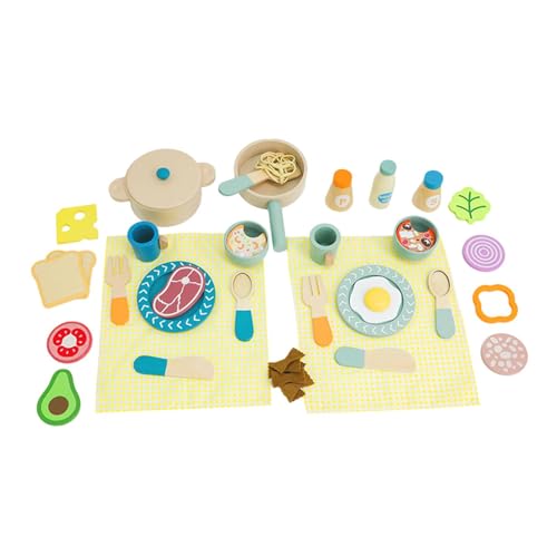 TTETTZ Kinder Spielküchen Zubehör, Lebensmittel Set Aus Holz, Kochutensilien Und Geschirr TTETTZ Kinder Spielküchen Zubehör, Lebensmittel Set Aus Holz, Kochutensilien Und Geschirr von TTETTZ