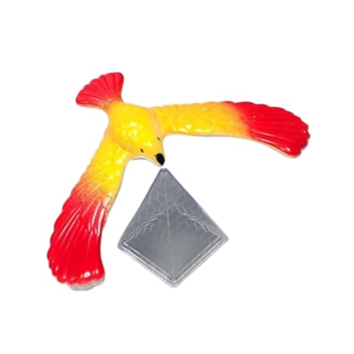 TTETTZ Kippender Vogel mit Pyramidenständer für Schreibtisch Und Büro, Rot Klein von TTETTZ