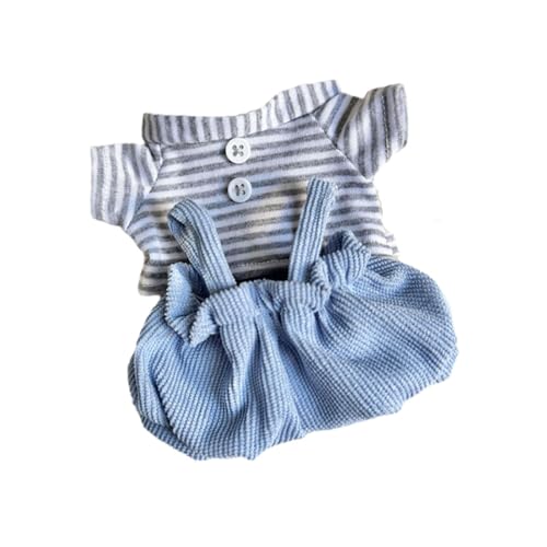 TTETTZ Kleidung für 20 cm Plüschpuppen mit verschiedenen Mustern, Blau von TTETTZ