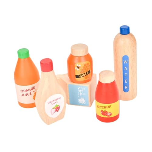 TTETTZ Kleine Lebensmittel Holzspielzeug Getränk Saftflasche Set Rollenspiel für Jungen Mädchen TTETTZ Kleine Lebensmittel Holzspielzeug Getränk Saftflasche Set Rollenspiel für Jungen Mädchen von TTETTZ