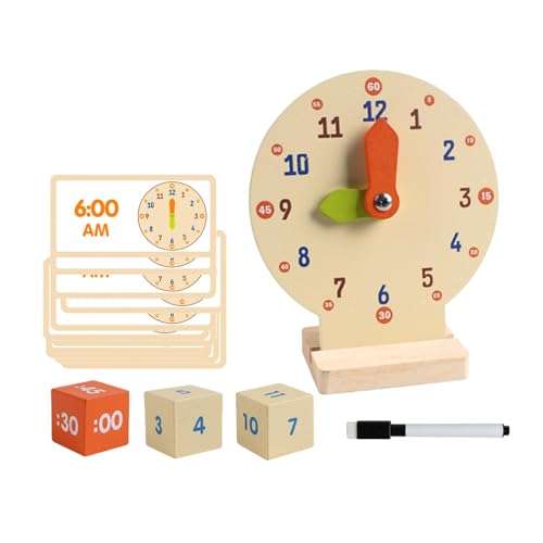 TTETTZ Lernuhr für Kinder, Vorschule, Holz, Mathe Puzzlespiele für Kinder Im Alter von 3, 4, 5, 6 Jahren TTETTZ Lernuhr für Kinder, Vorschule, Holz, Mathe Puzzlespiele für Kinder Im Alter von 3, 4, 5, 6 Jahren von TTETTZ