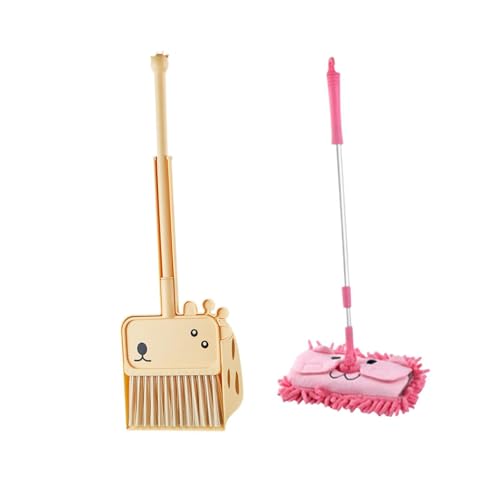 TTETTZ Mini-Reinigungsset mit Mopp und Kehrschaufel für Kinder, Spielzeug für die Hausreinigung, Rosa TTETTZ Mini-Reinigungsset mit Mopp und Kehrschaufel für Kinder, Spielzeug für die Hausreinigung, Rosa von TTETTZ