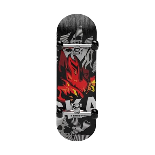 TTETTZ Mini Skateboard für Finger, Spielzeug für Sammler und Kinder, Schwarze Flamme TTETTZ Mini Skateboard für Finger, Spielzeug für Sammler und Kinder, Schwarze Flamme von TTETTZ