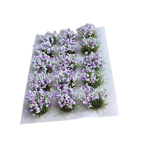 TTETTZ Miniatur Blumenarrangements für Modellbahnen, Vegetationsgruppen Und Grasbüschel, Hellviolett von TTETTZ