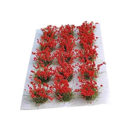TTETTZ Miniatur Blumenarrangements für Modellbahnen, Vegetationsgruppen Und Grasbüschel, Rot von TTETTZ
