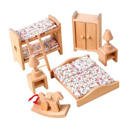 TTETTZ Miniaturmöbel Set aus Holz für Puppenhäuser, Bastelbedarf und Spielzeug für Kleinkinder, Kinderzimmer TTETTZ Miniaturmöbel Set aus Holz für Puppenhäuser, Bastelbedarf und Spielzeug für Kleinkinder, Kinderzimmer von TTETTZ