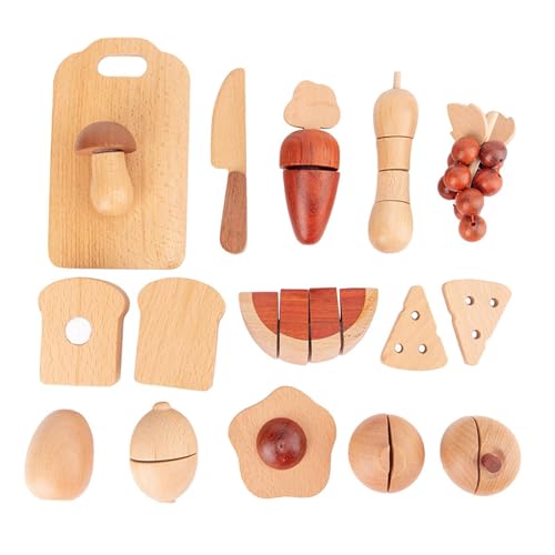 TTETTZ Obst Und Gemüse Schneideset für Kinder, Holzspielzeug für Die Küche, Rollenspielset TTETTZ Obst Und Gemüse Schneideset für Kinder, Holzspielzeug für Die Küche, Rollenspielset von TTETTZ
